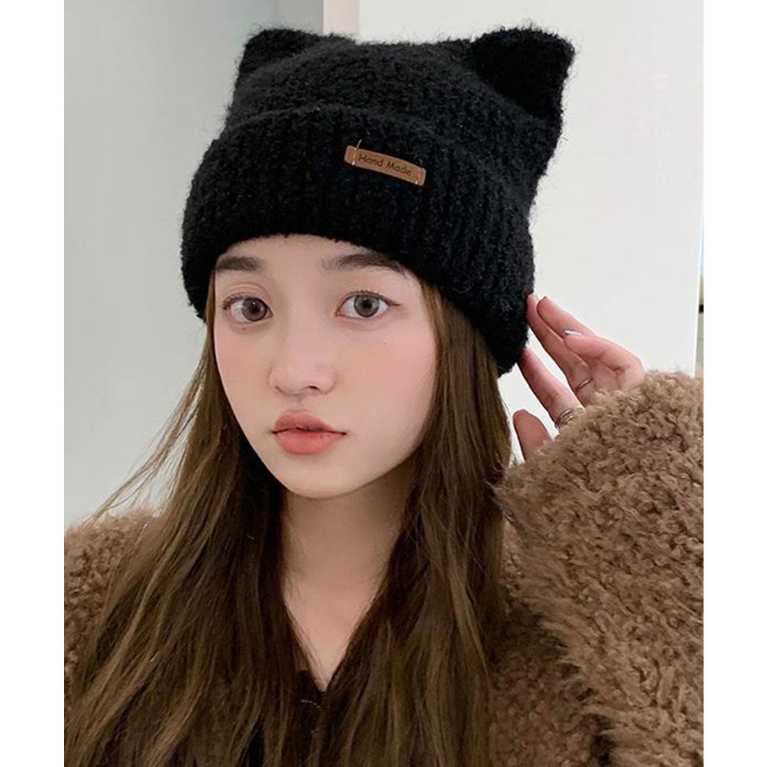 ミニミニストア miniministore 猫耳ビーニー リブニット帽子 レディース