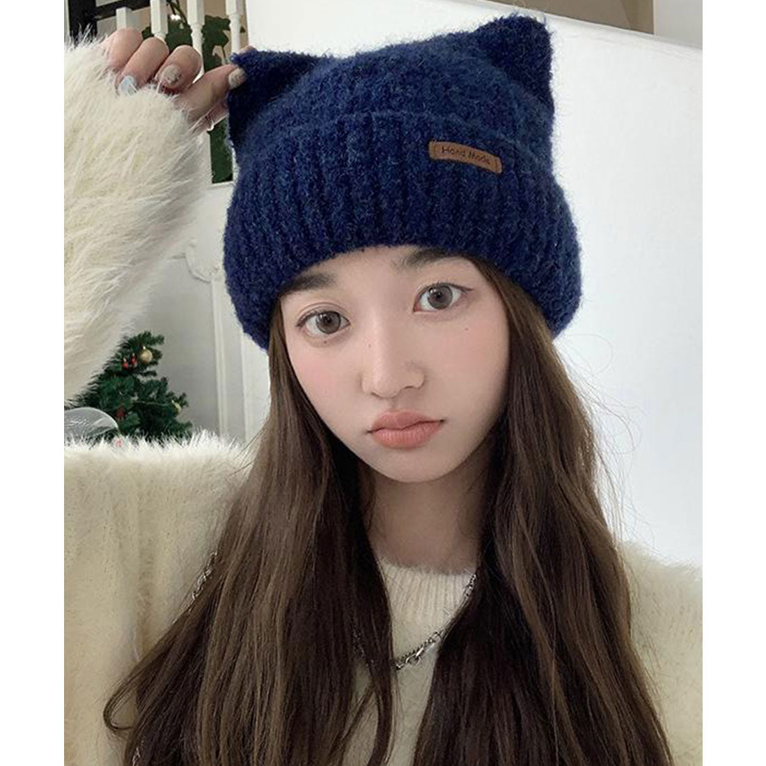 ミニミニストア miniministore 猫耳ビーニー リブニット帽子 レディース