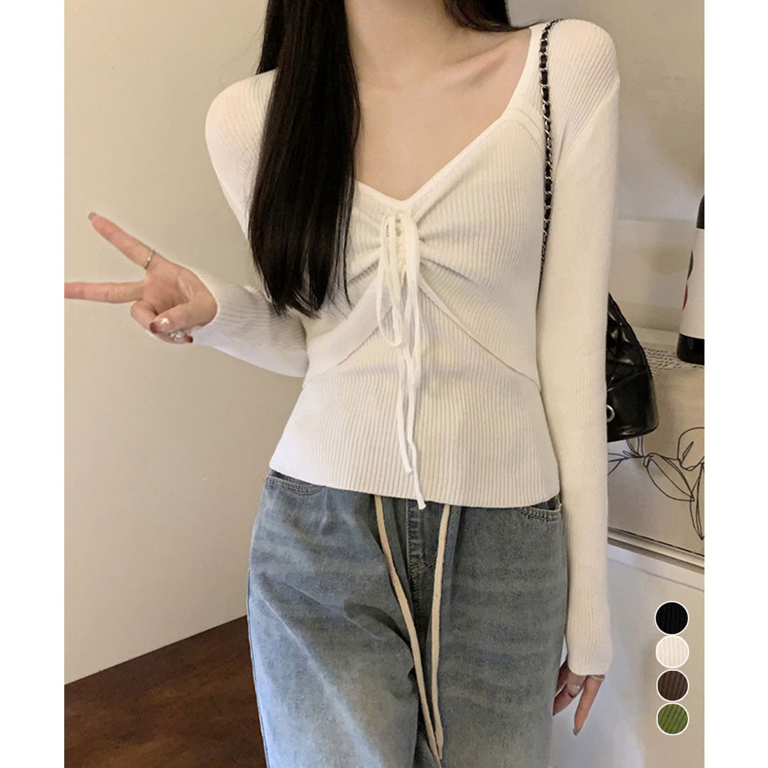 miniministore miniministore knit top for women with ribbon