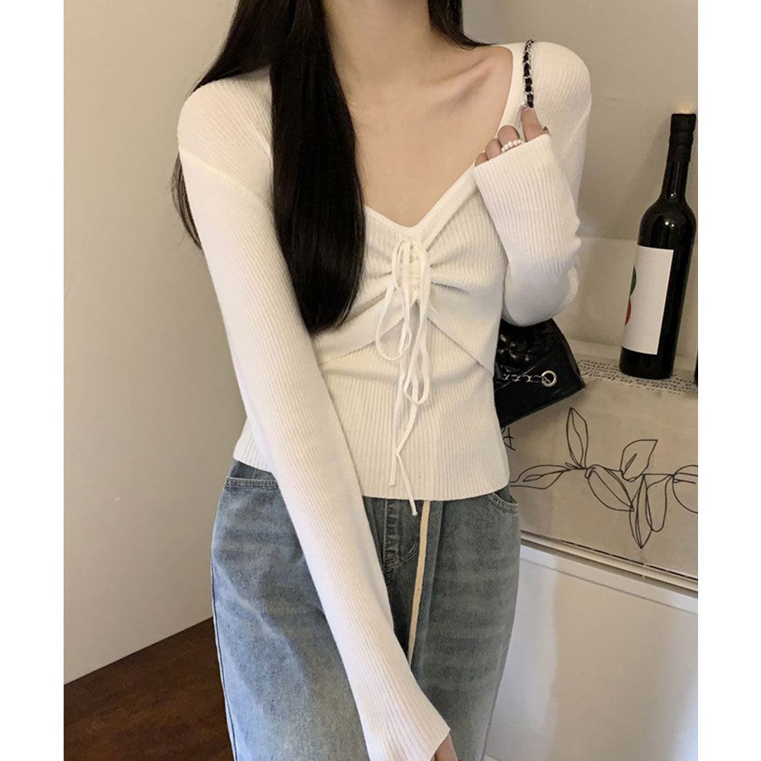 miniministore miniministore knit top for women with ribbon