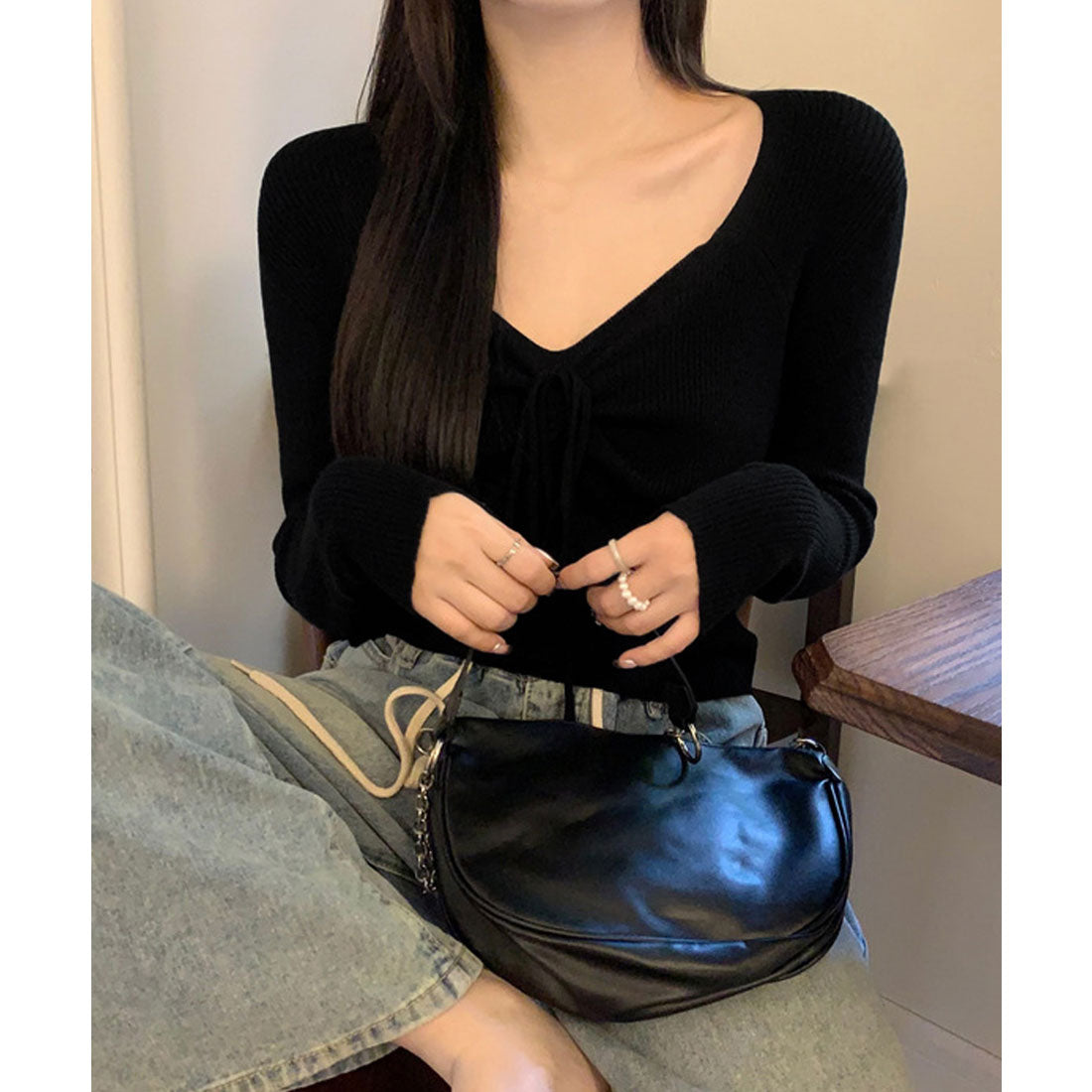 miniministore miniministore knit top for women with ribbon
