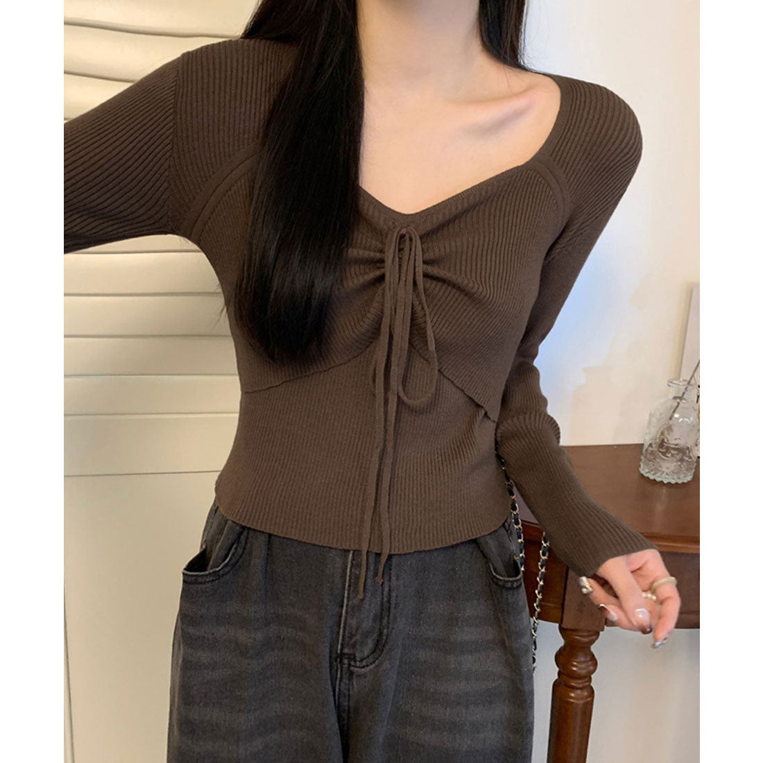 miniministore miniministore knit top for women with ribbon