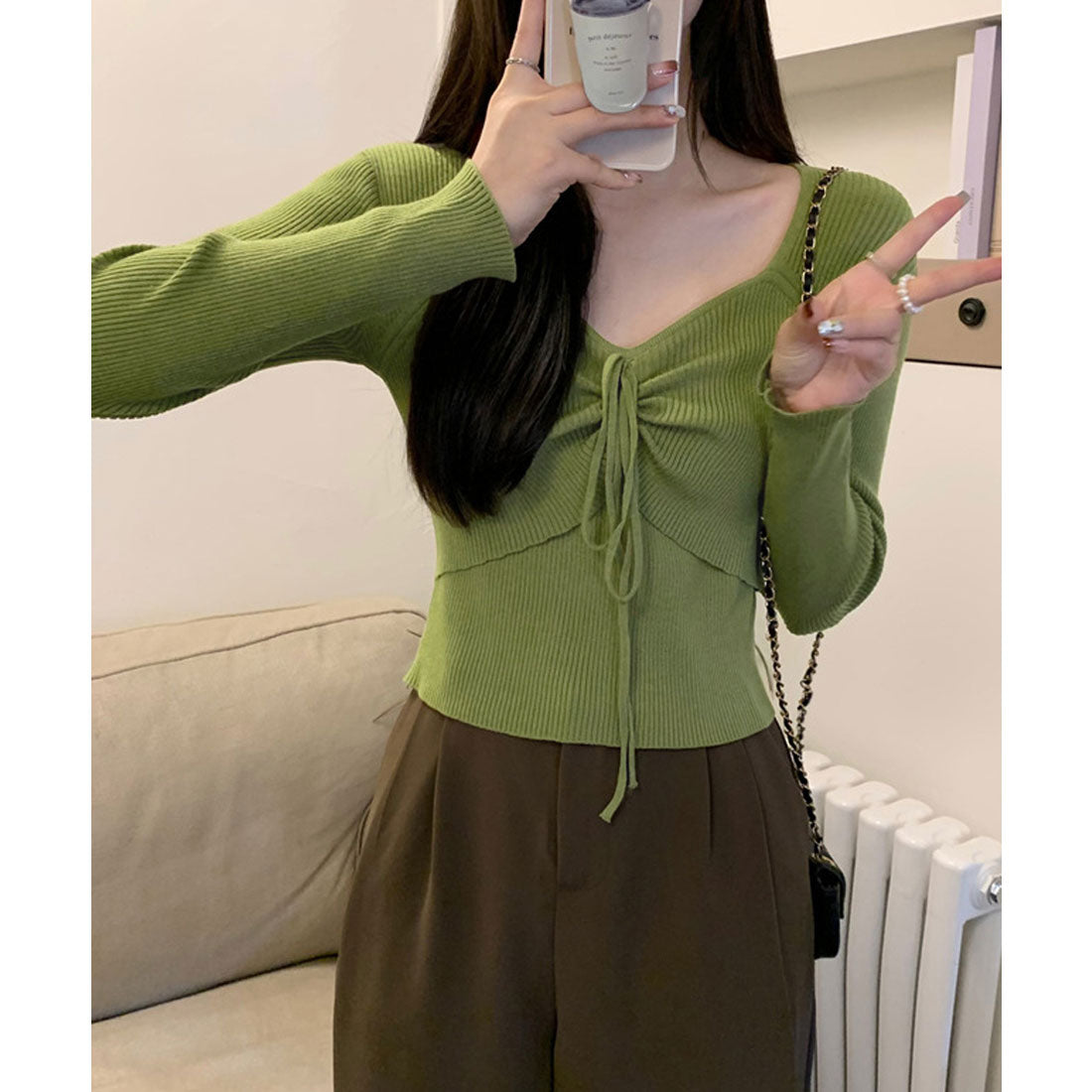 miniministore miniministore knit top for women with ribbon