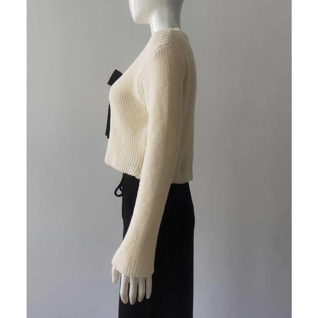 ミニミニストア miniministore ニットカーディガン リボン付 秋冬羽織り （ピンク） ピンク