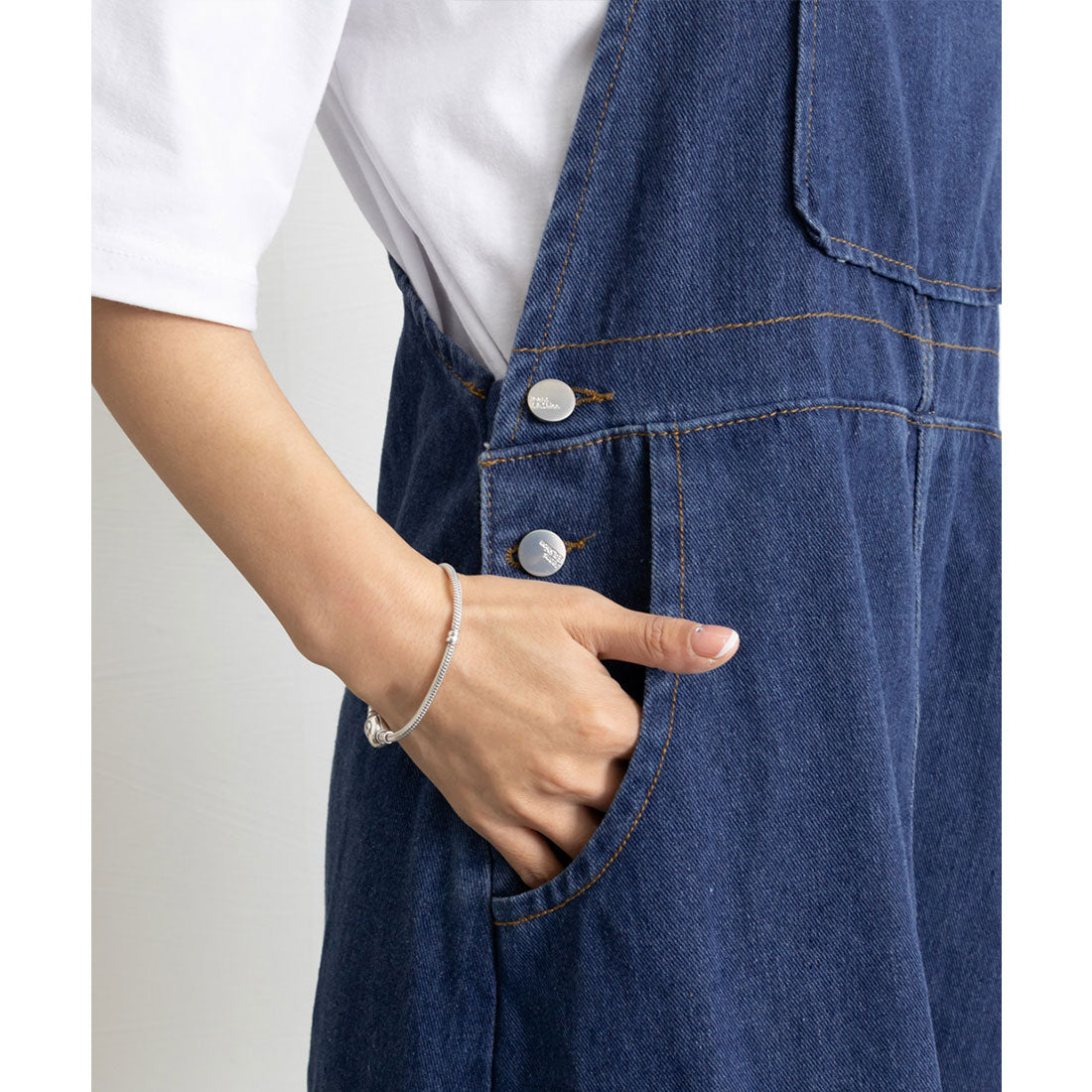 Korean-style denim overall skirt