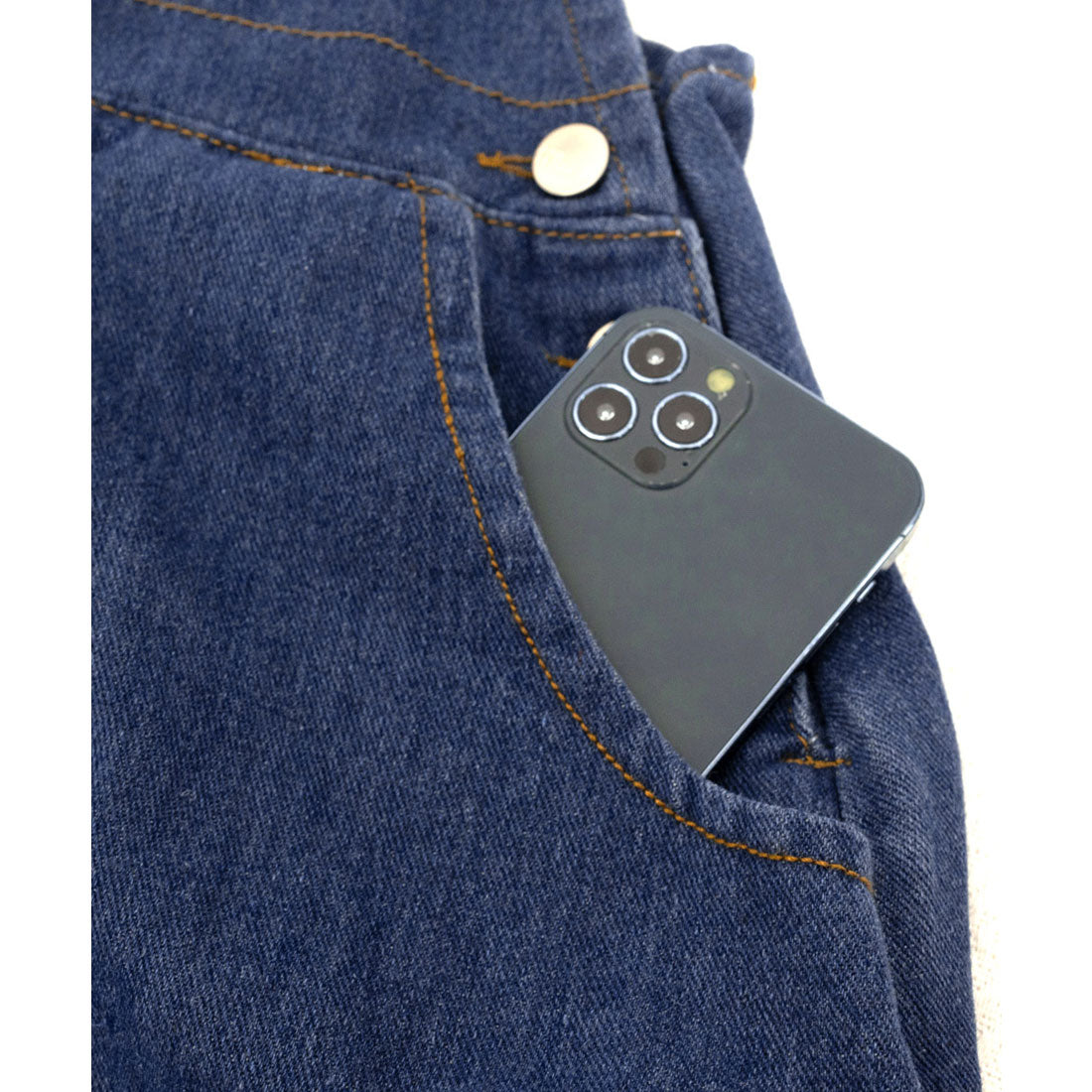 Korean-style denim overall skirt