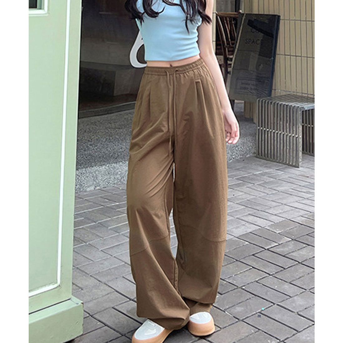 ミニミニストア miniministore ワイドパンツハイウエストストレートパンツ （ホワイト） ホワイト