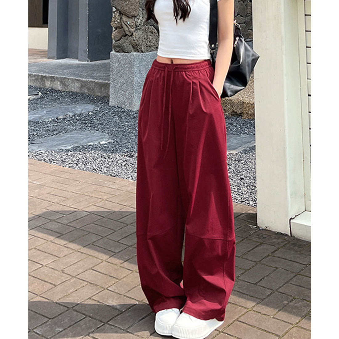 ミニミニストア miniministore ワイドパンツハイウエストストレートパンツ （ホワイト） ホワイト
