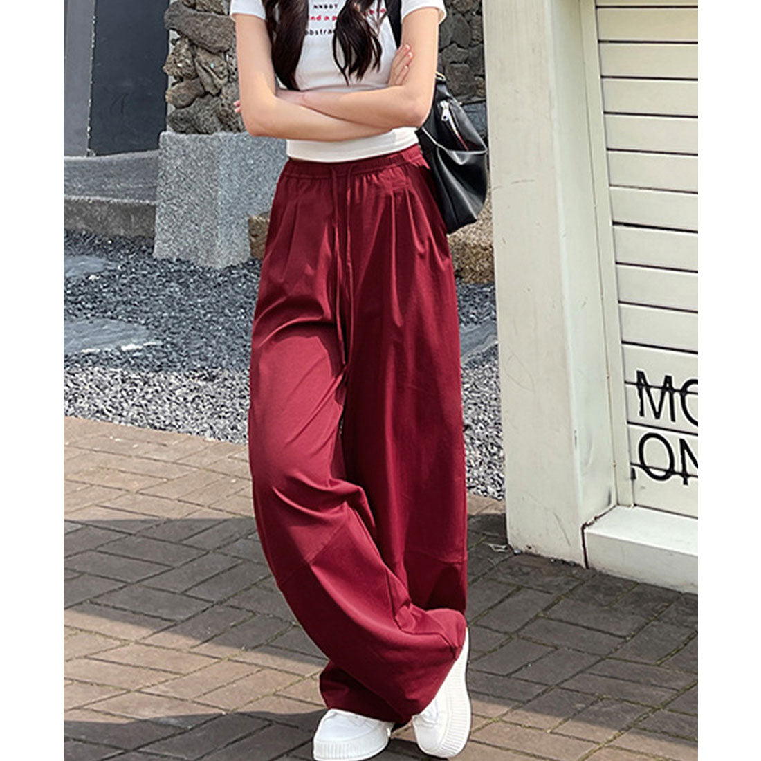 ミニミニストア miniministore ワイドパンツハイウエストストレートパンツ （ホワイト） ホワイト