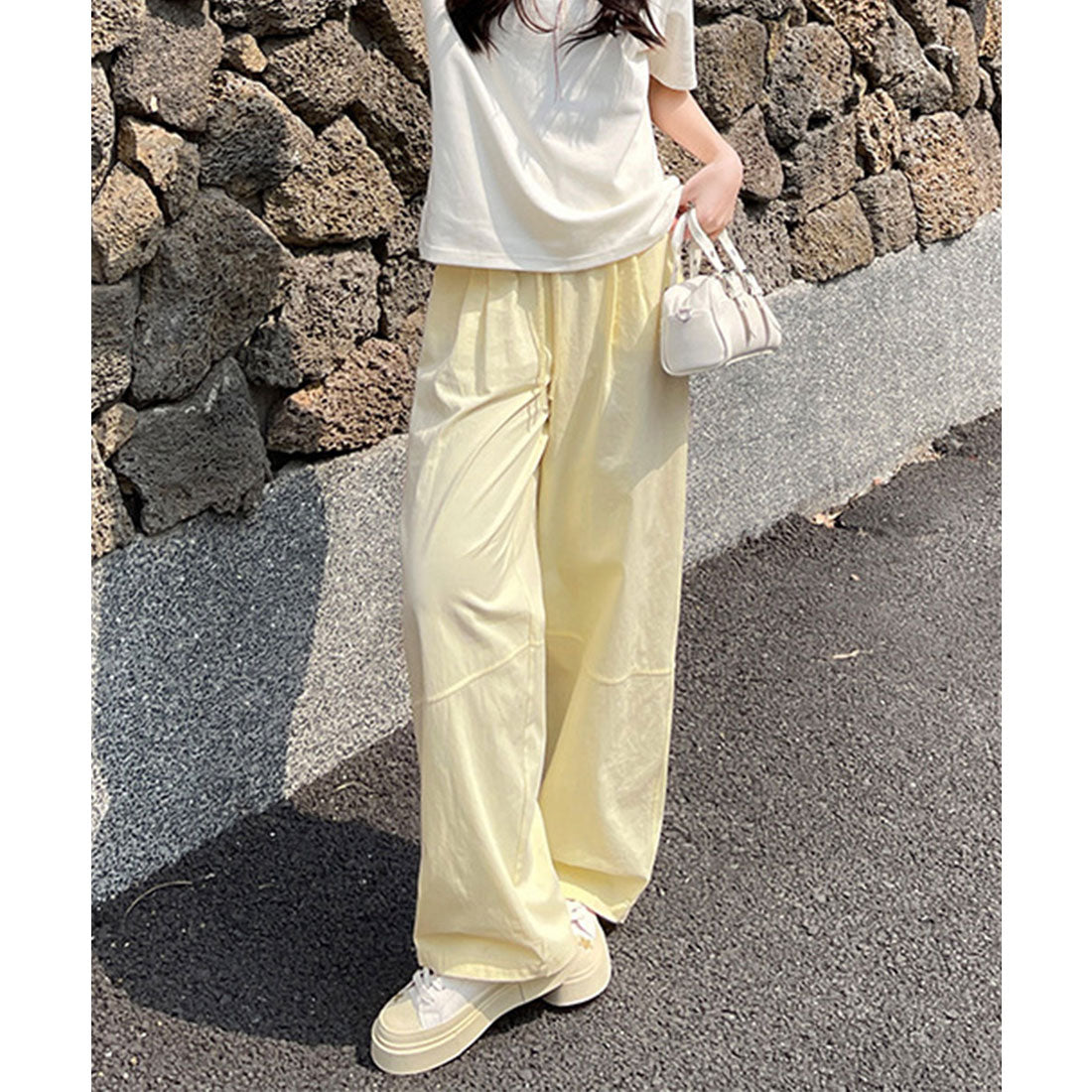 ミニミニストア miniministore ワイドパンツハイウエストストレートパンツ （ホワイト） ホワイト