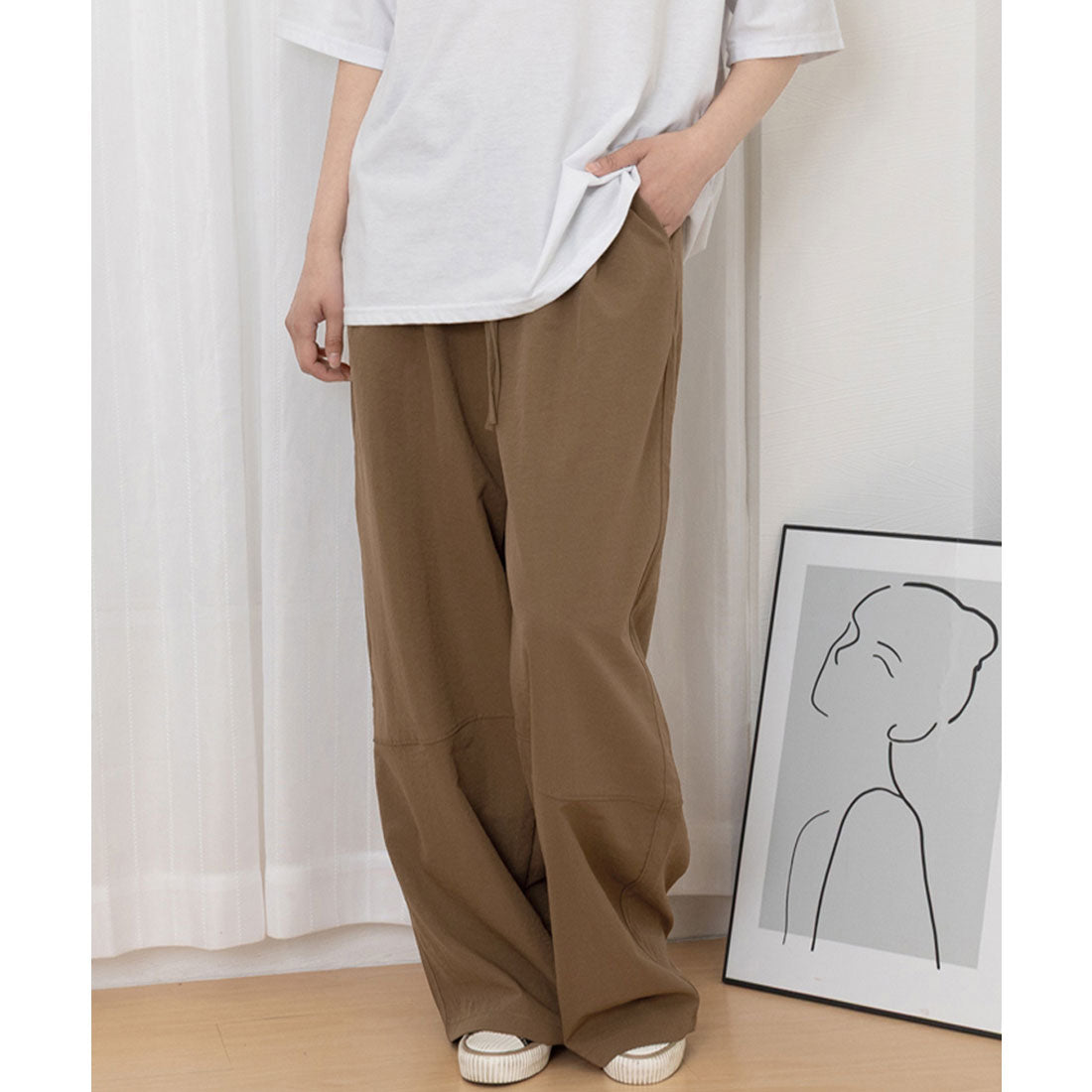 ミニミニストア miniministore ワイドパンツハイウエストストレートパンツ （ホワイト） ホワイト