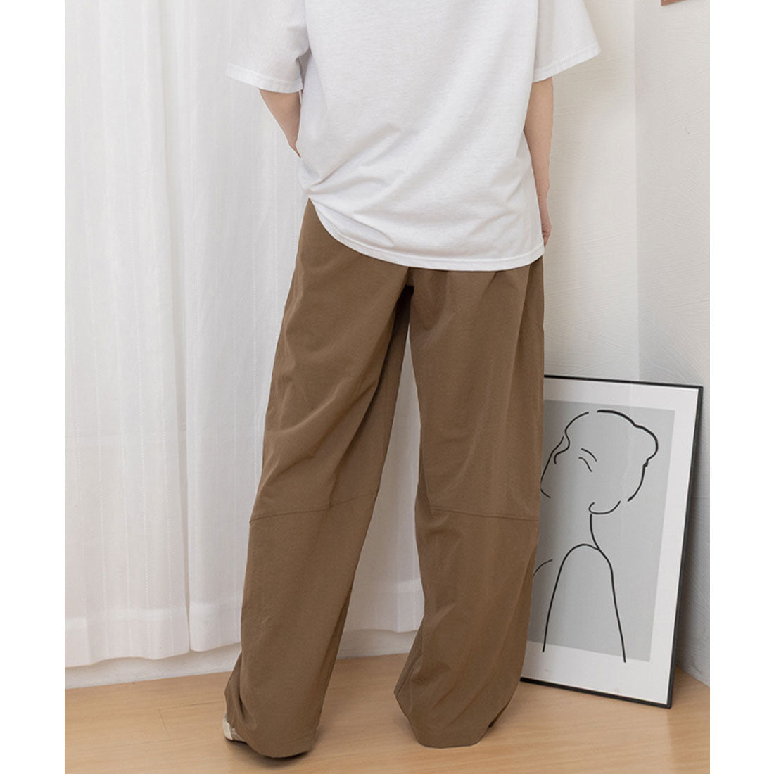 ミニミニストア miniministore ワイドパンツハイウエストストレートパンツ （ホワイト） ホワイト