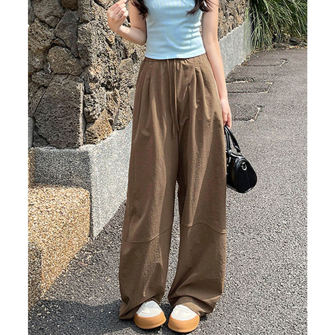 ミニミニストア miniministore ワイドパンツハイウエストストレートパンツ （キャメル） キャメル