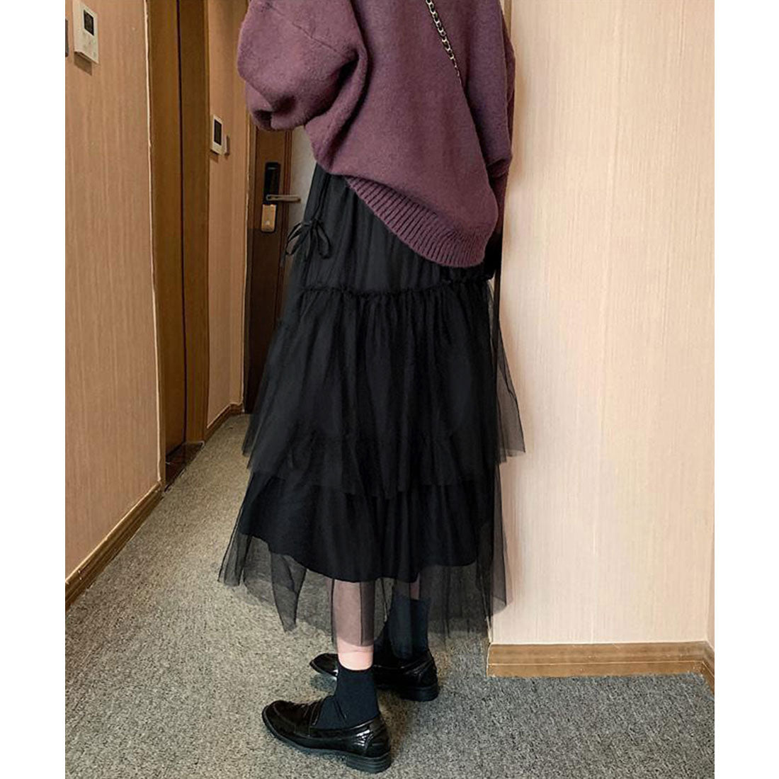 ミニミニストア miniministore ティアードスカートロングチュールスカート （アイボリー） アイボリー