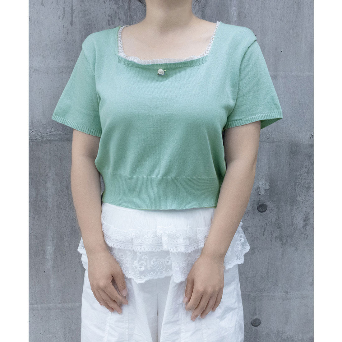 ミニミニストア miniministore スクエアネック サマーニット トップス （ベージュ） ベージュ