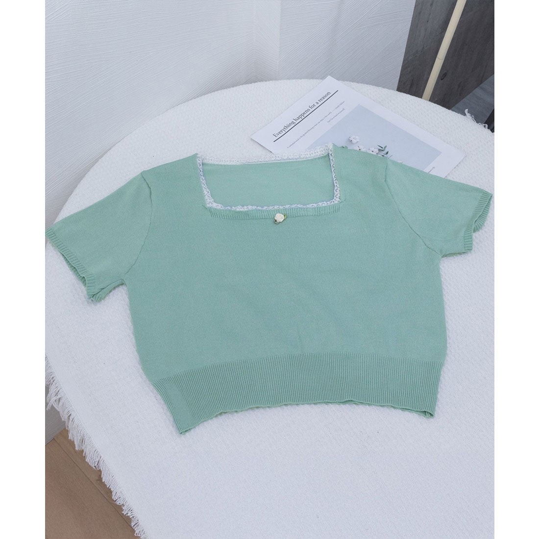 ミニミニストア miniministore スクエアネック サマーニット トップス （ベージュ） ベージュ