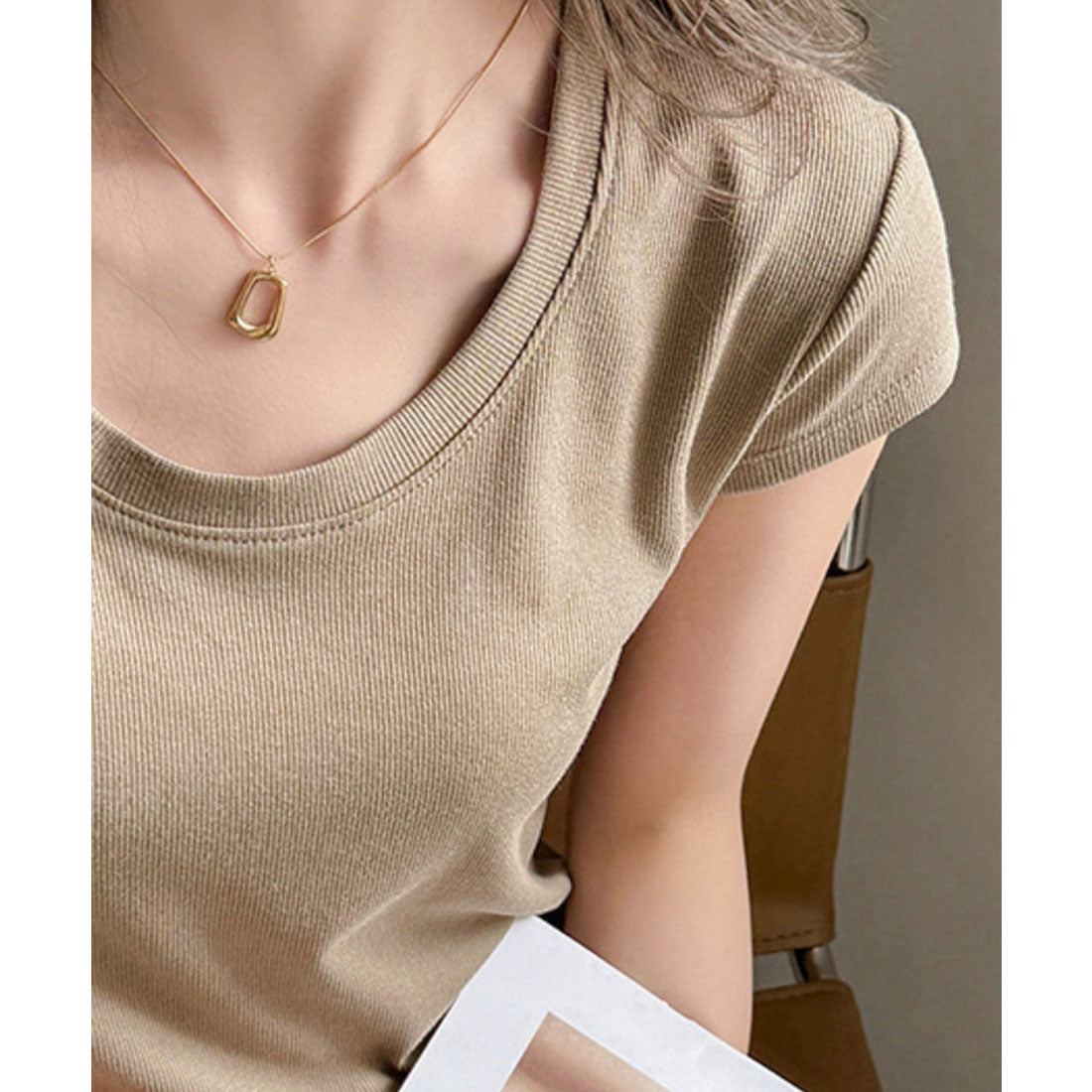 ミニミニストア miniministore UネックTシャツ レディース 半袖 夏服 （ワインレッド） ワインレッド