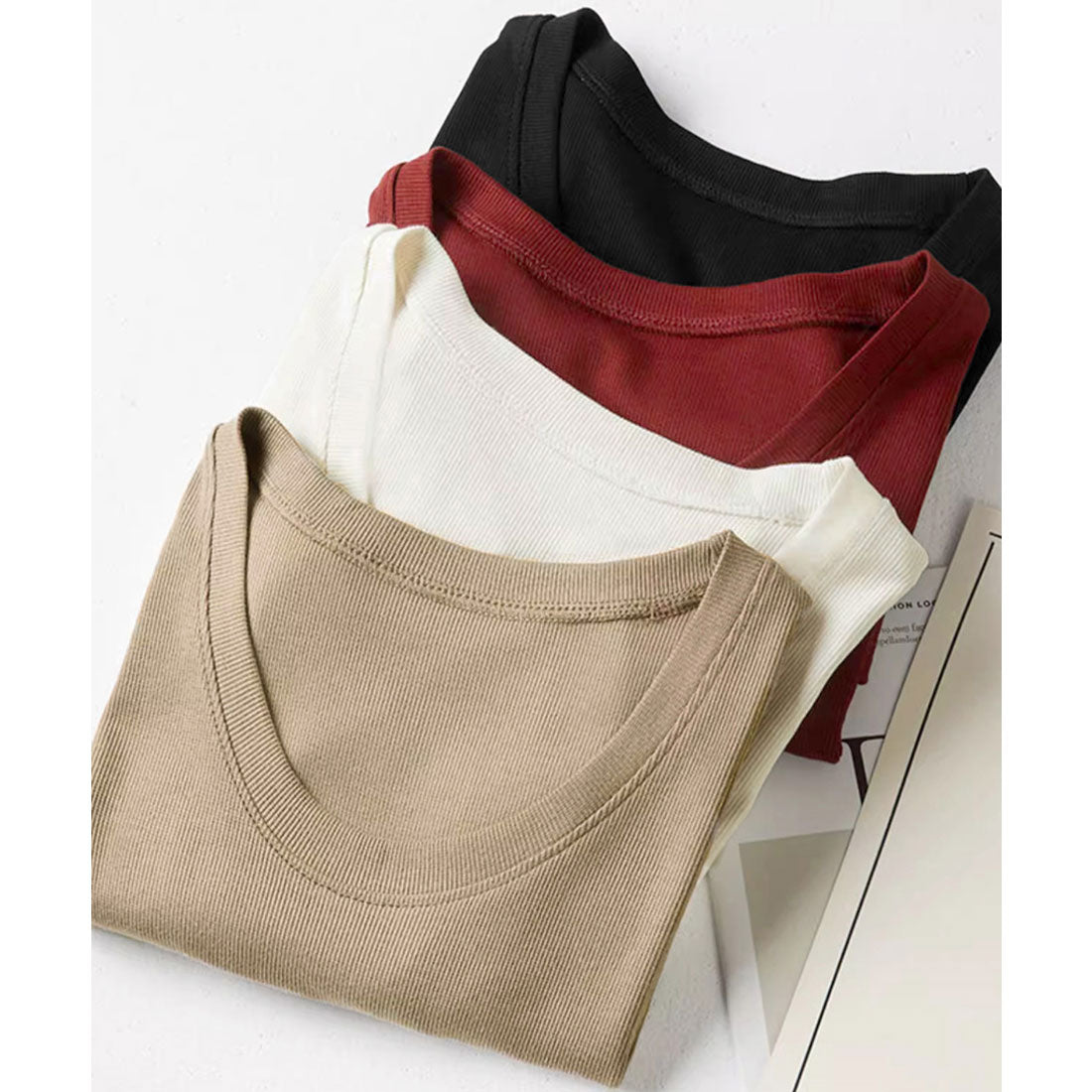 ミニミニストア miniministore UネックTシャツ レディース 半袖 夏服 （ワインレッド） ワインレッド