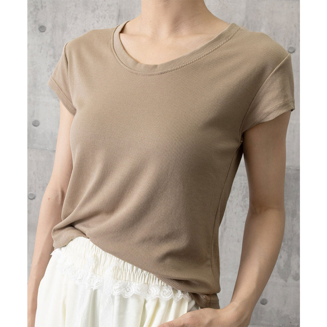 ミニミニストア miniministore UネックTシャツ レディース 半袖 夏服 （ワインレッド） ワインレッド