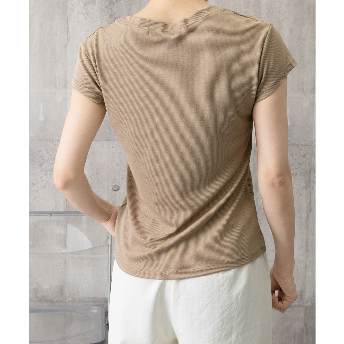 ミニミニストア miniministore UネックTシャツ レディース 半袖 夏服 （ワインレッド） ワインレッド