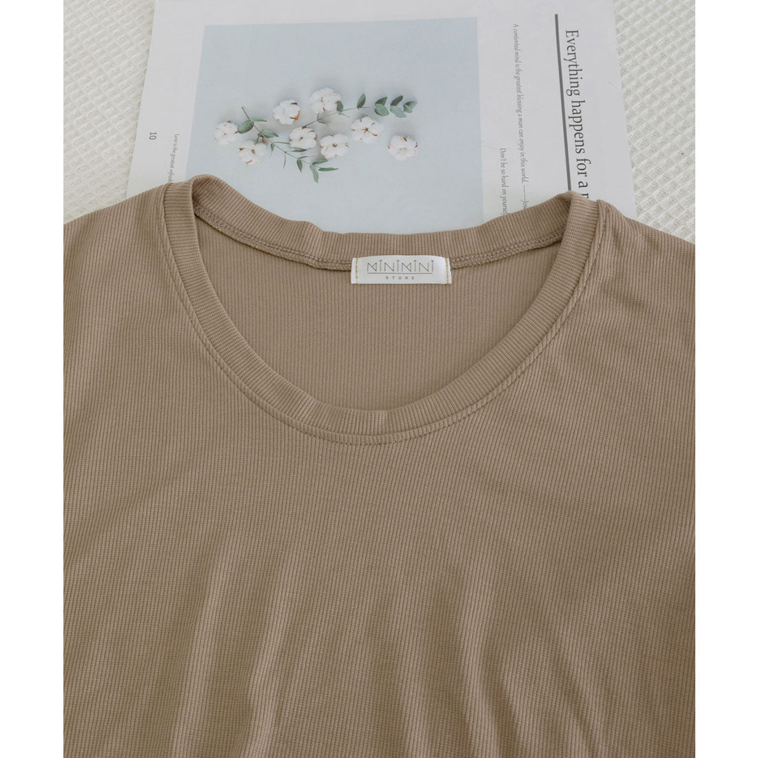 ミニミニストア miniministore UネックTシャツ レディース 半袖 夏服 （ワインレッド） ワインレッド