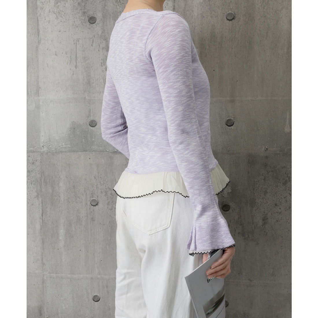 ミニミニストア miniministore ニットカーディガンフリル裾ニットトップス （ライトブルー） ライトブルー