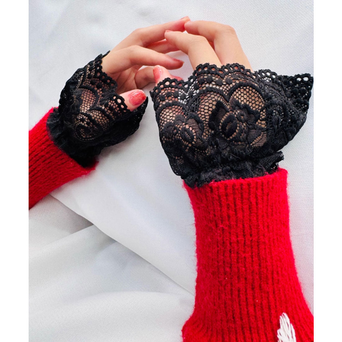 ミニミニストア miniministore レース 付けカフス レディース 重ね着風 （ベージュ） ベージュ