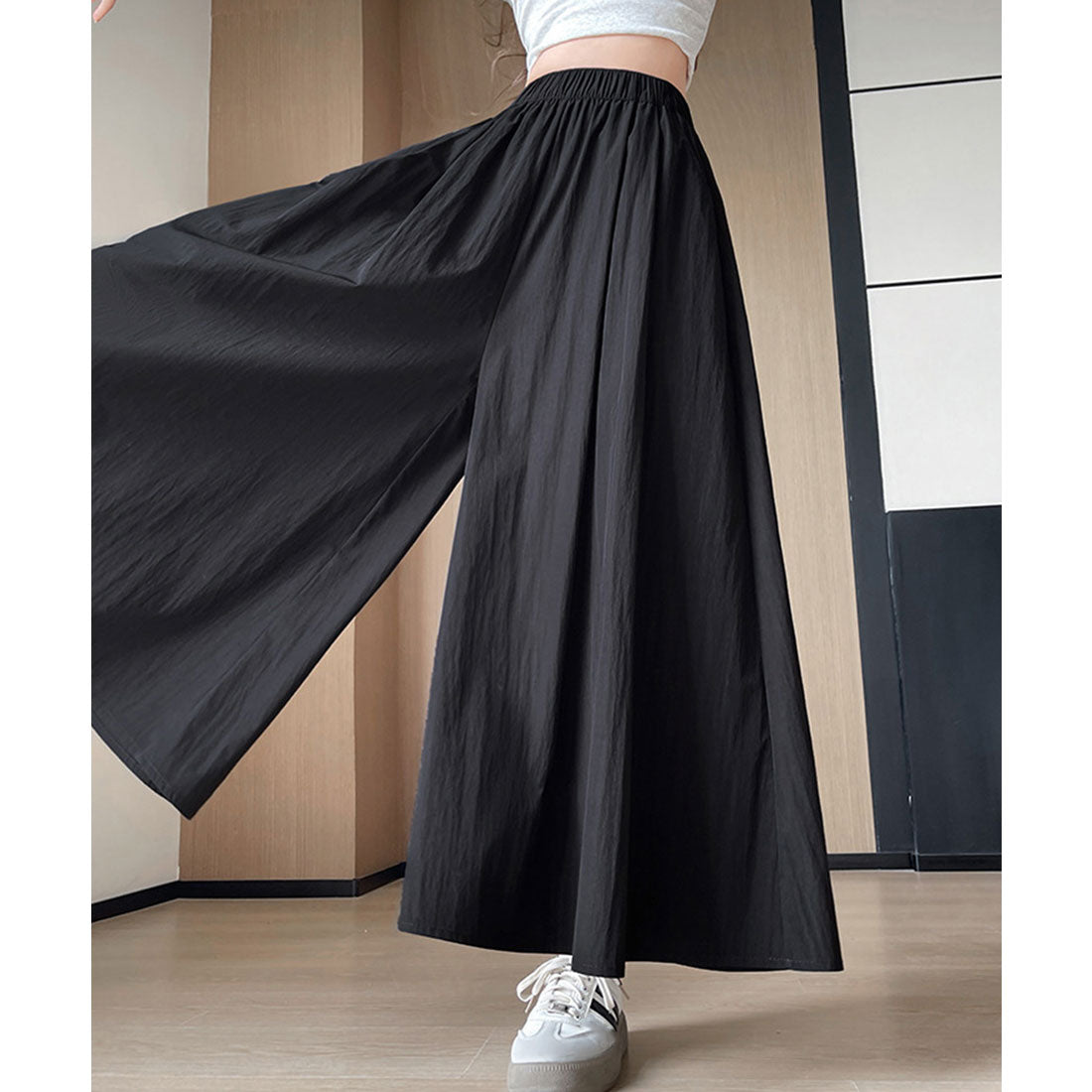 ミニミニストア miniministore ワイドパンツ 冷感キュロットパンツ春夏秋 （ライトベージュ） ライトベージュ
