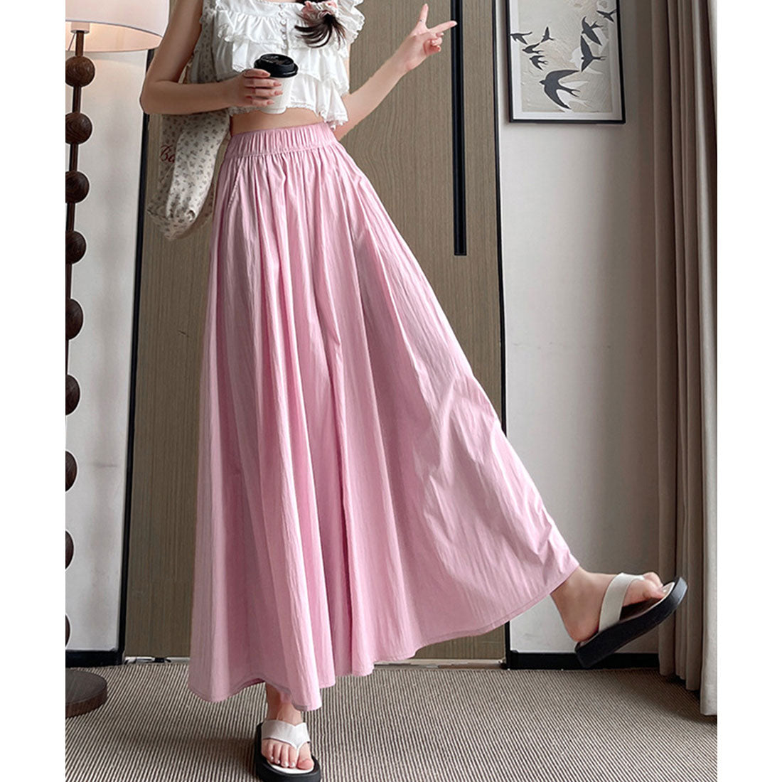 ミニミニストア miniministore ワイドパンツ 冷感キュロットパンツ春夏秋 （ライトベージュ） ライトベージュ