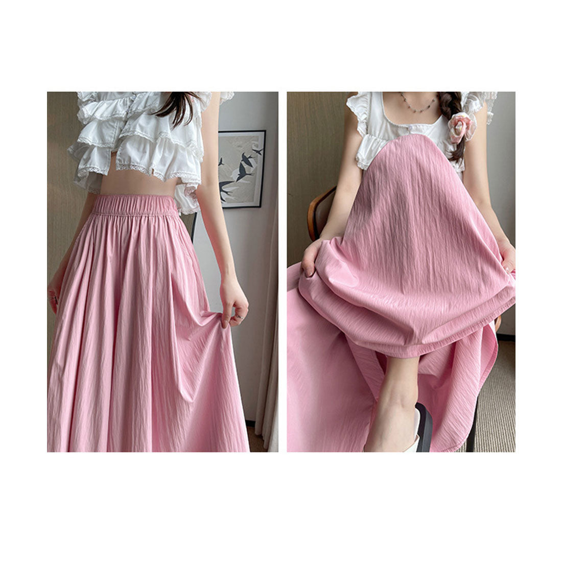 ミニミニストア miniministore ワイドパンツ 冷感キュロットパンツ春夏秋 （ライトベージュ） ライトベージュ