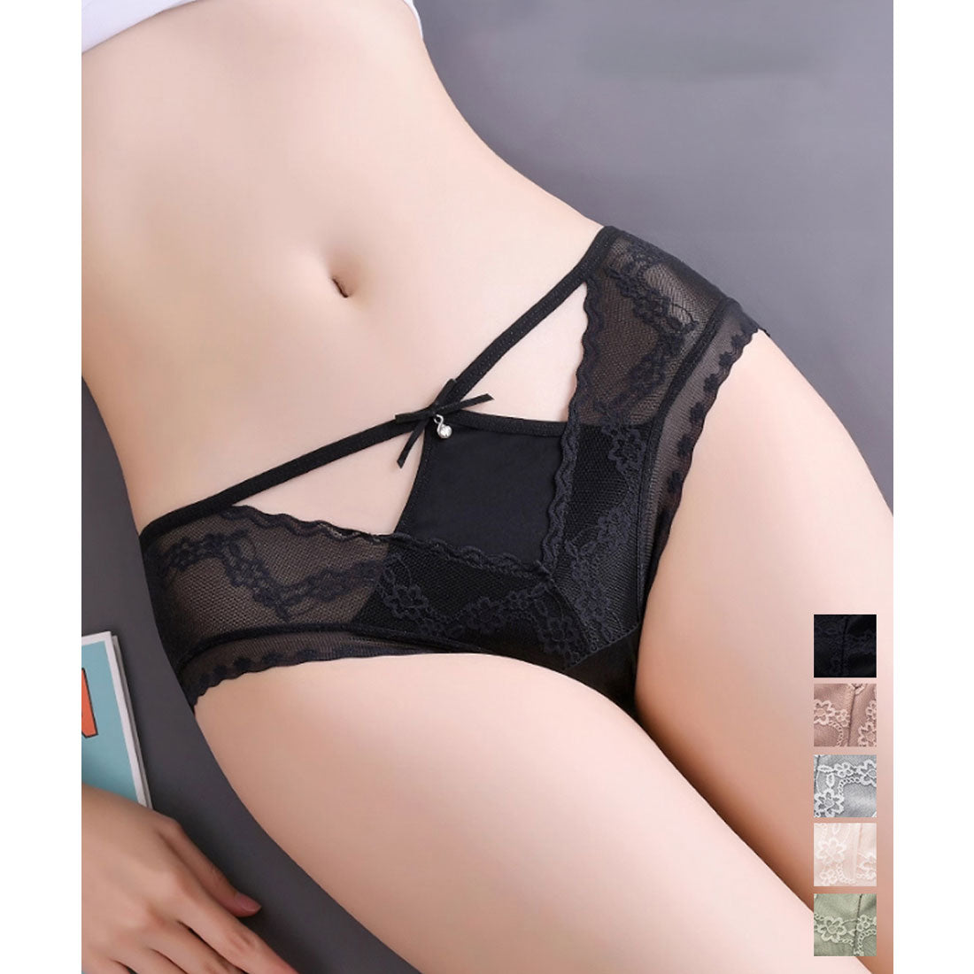 ミニミニストア miniministore 花柄レース ショーツ リボン付き 美尻 【返品不可商品】 （グリーン） グリーン