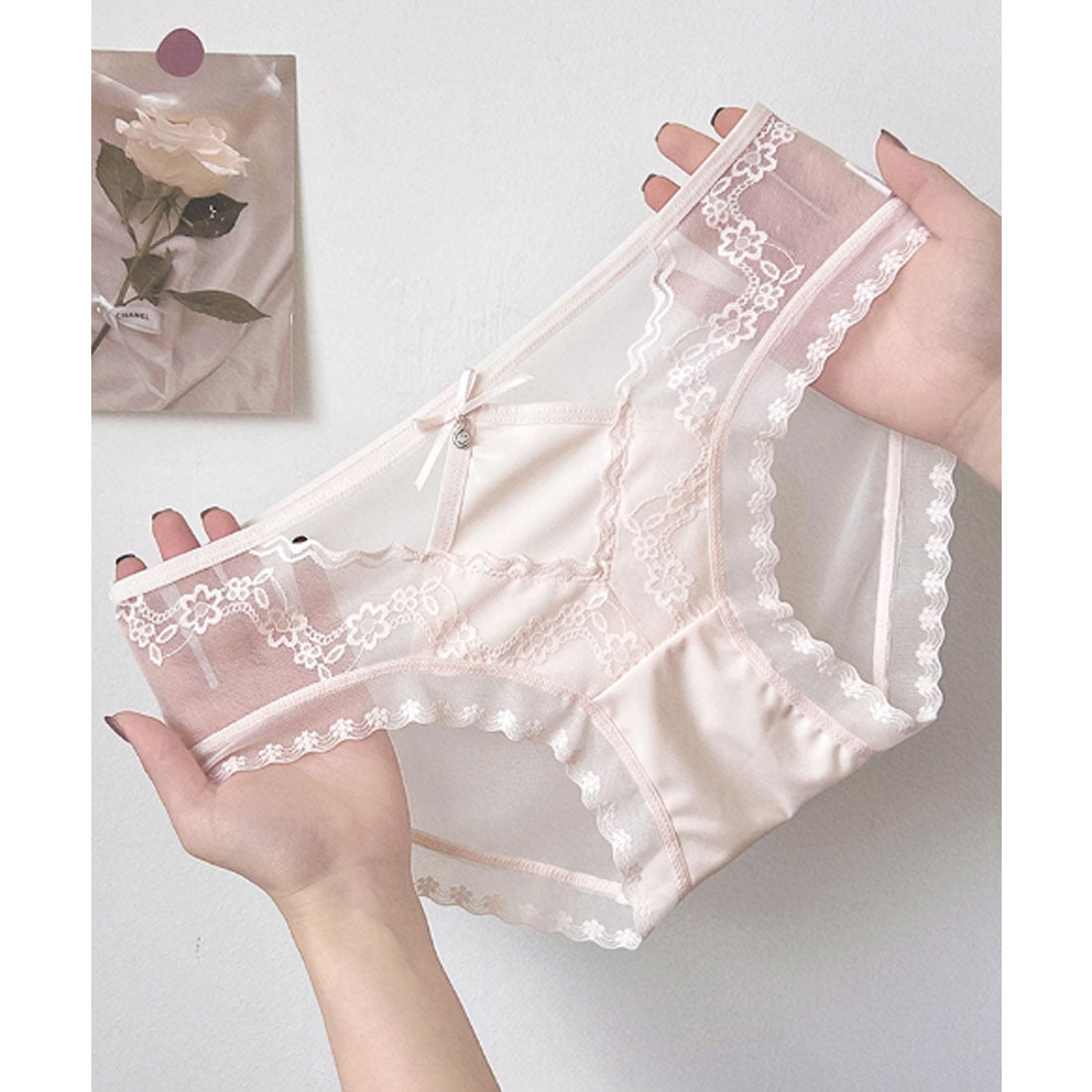 ミニミニストア miniministore 花柄レース ショーツ リボン付き 美尻 【返品不可商品】 （グリーン） グリーン