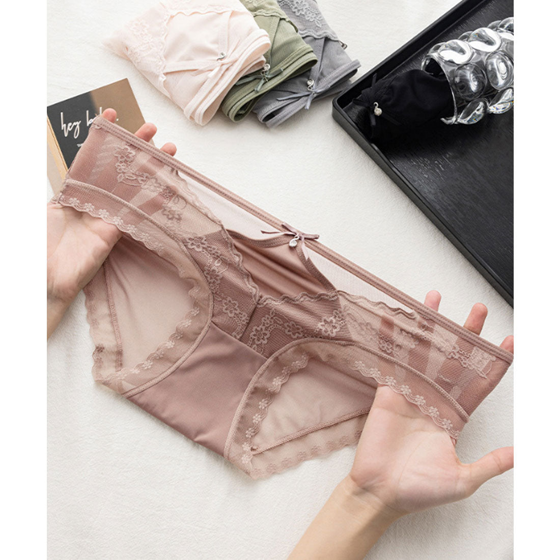 ミニミニストア miniministore 花柄レース ショーツ リボン付き 美尻 【返品不可商品】 （グリーン） グリーン