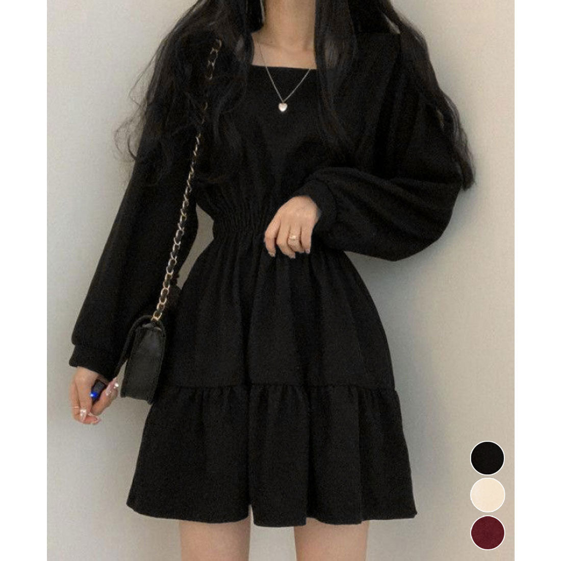 ミニミニストア miniministore ティアードミニワンピース ウエストマーク （アイボリー） アイボリー