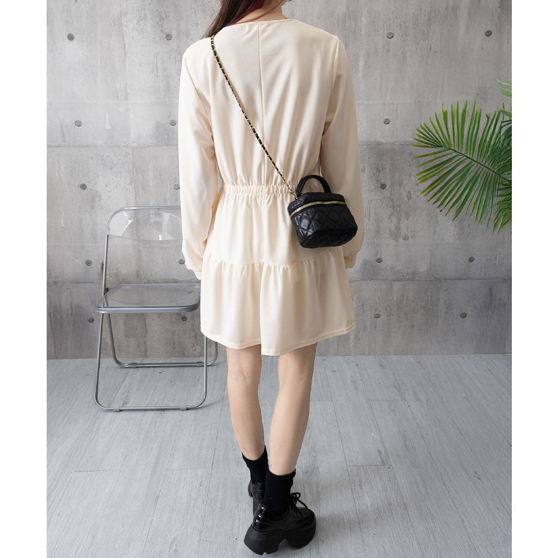 ミニミニストア miniministore ティアードミニワンピース ウエストマーク （アイボリー） アイボリー