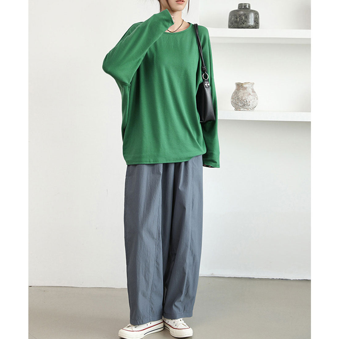 ミニミニストア miniministore ドルマンスリーブロンTゆったりカットソー （グリーン） グリーン
