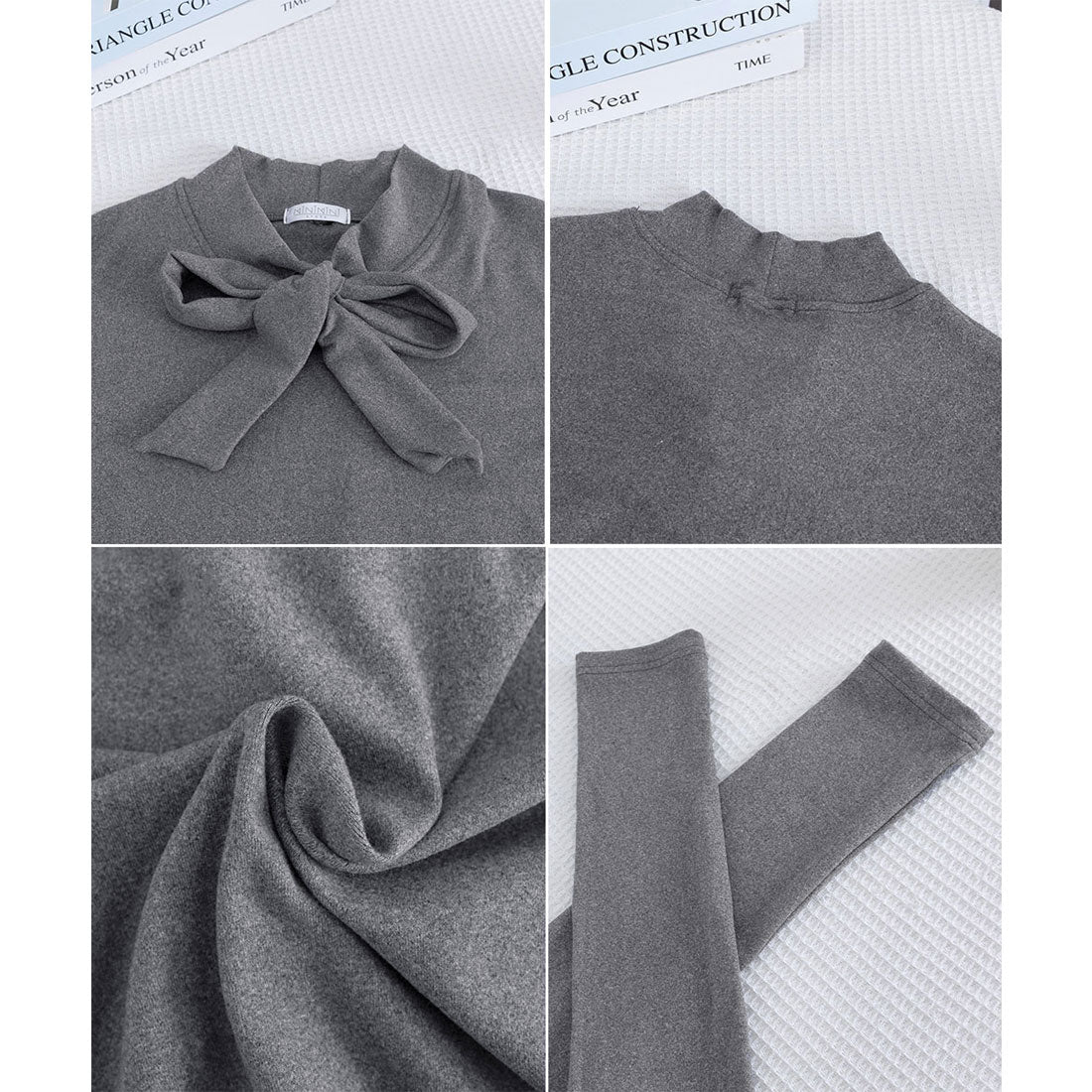 リボンタイ付きトップス ボウタイtシャツ ホワイト