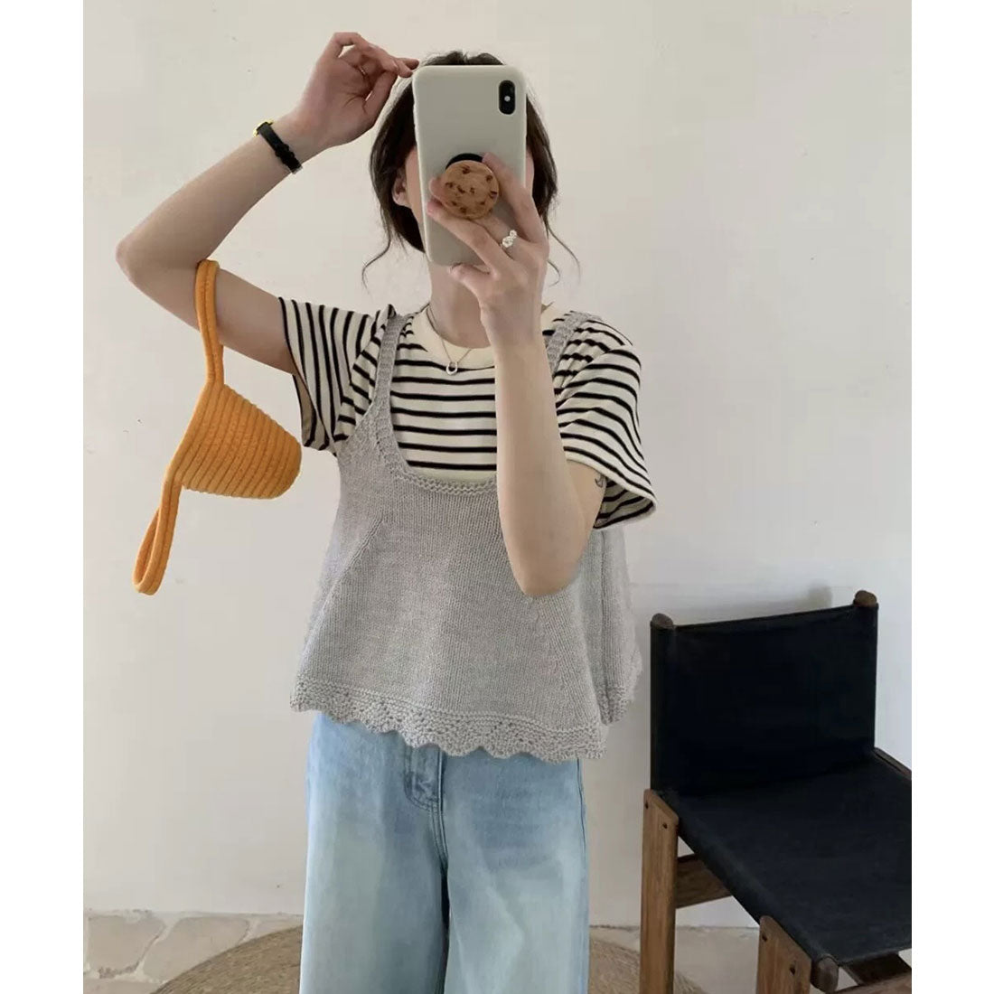ミニミニストア miniministore ニットベスト レディース 編み Aライン （グレー） グレー