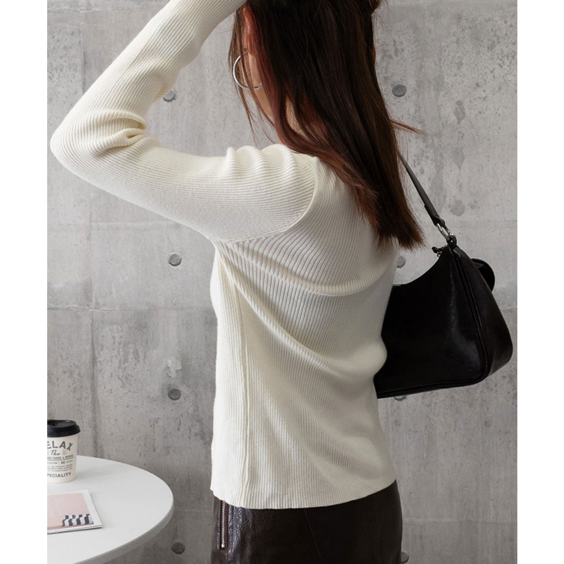 ミニミニストア miniministore ポロリブニットトップス ベーシック春秋服 （ベージュ） ベージュ