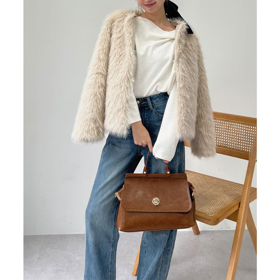 ミニミニストア miniministore エコファーコート ファージャケット 冬服 （ピンク） ピンク