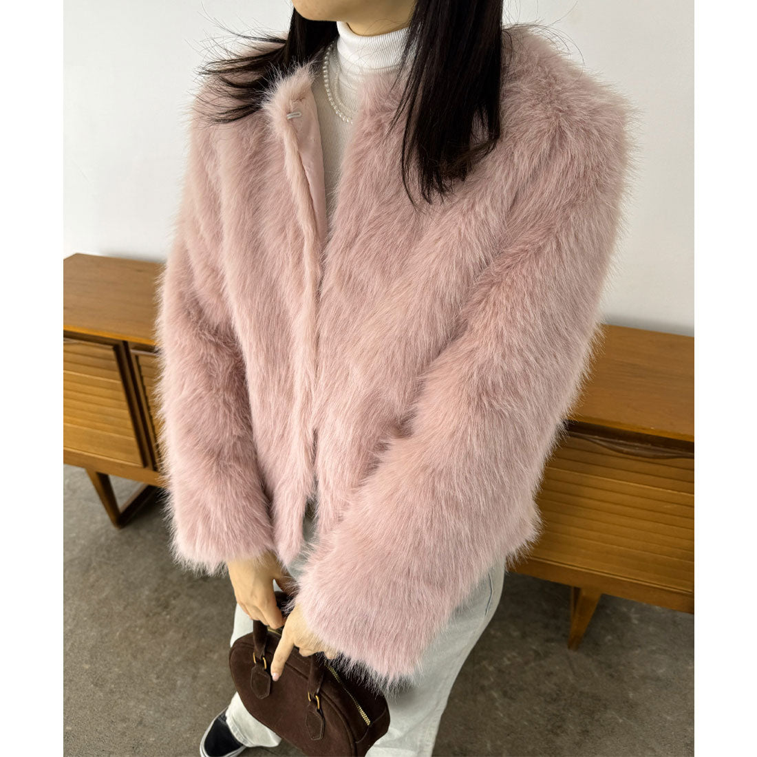 ミニミニストア miniministore エコファーコート ファージャケット 冬服 （ピンク） ピンク