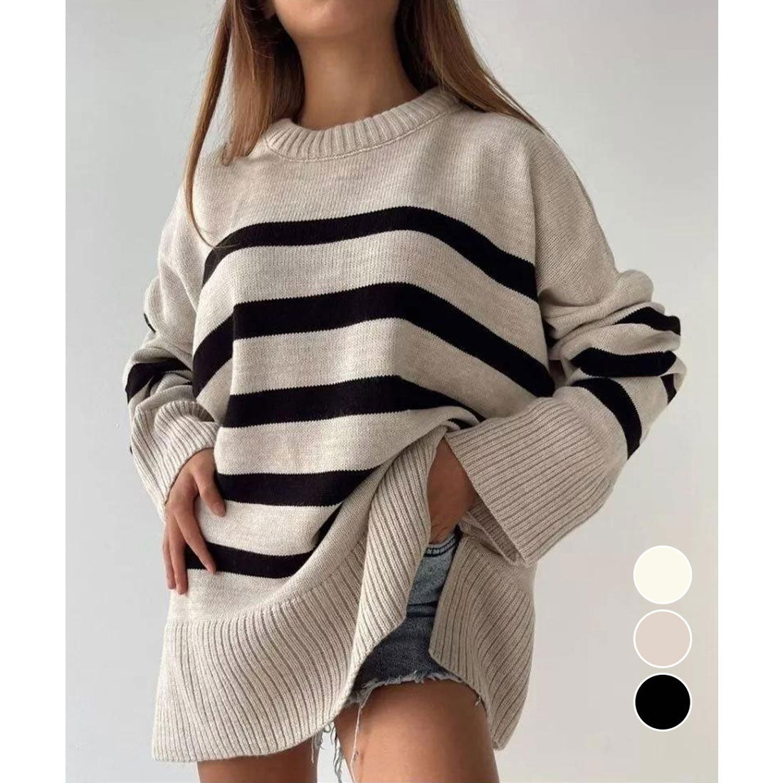 ミニミニストア miniministore ニットトップス レディース ボーダー （オフホワイト） オフホワイト