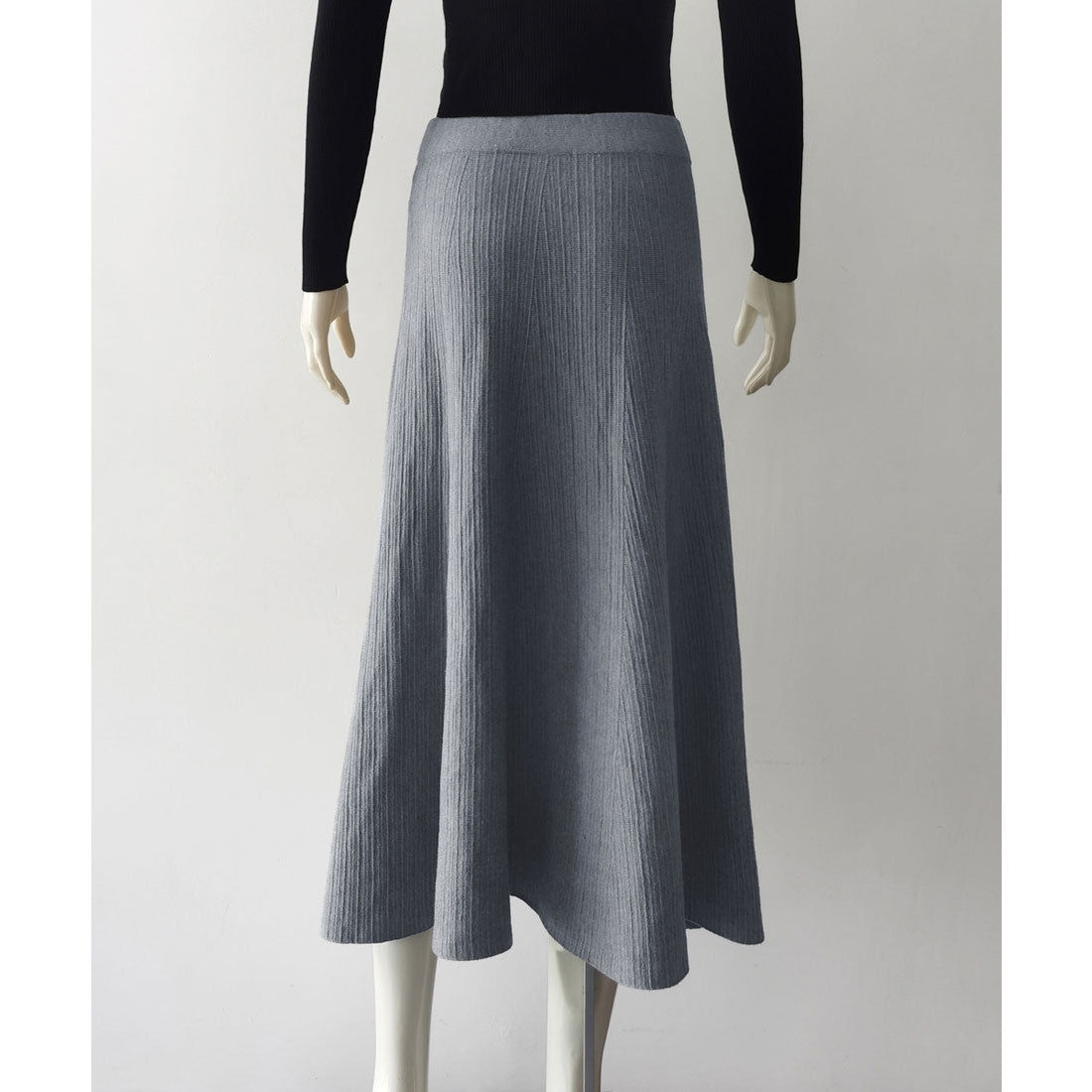 ミニミニストア miniministore フレアニットスカート 着やせ 無地 秋冬 （グレー） グレー