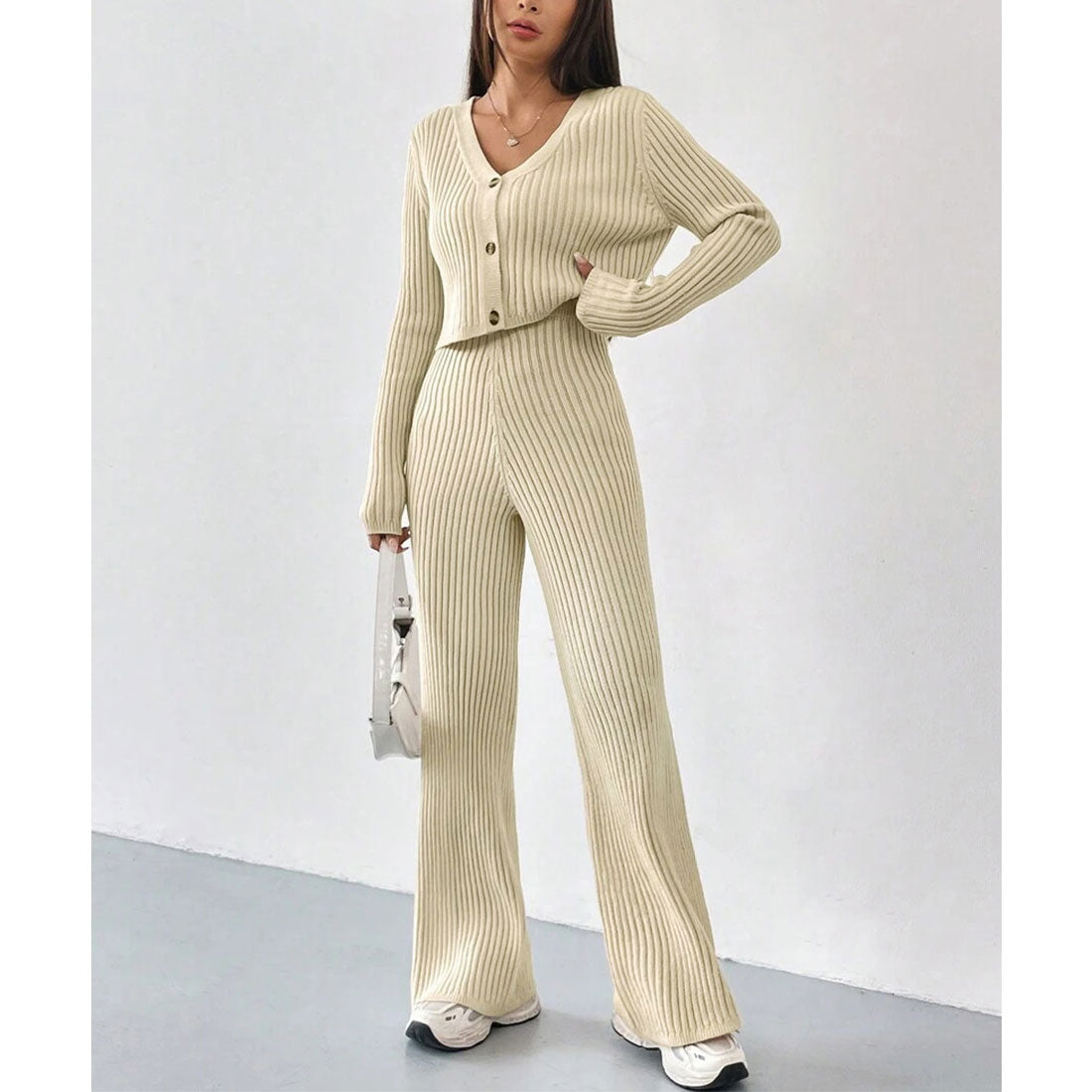 ミニミニストア miniministore ニットセットアップ トップス パンツ （ベージュ） ベージュ