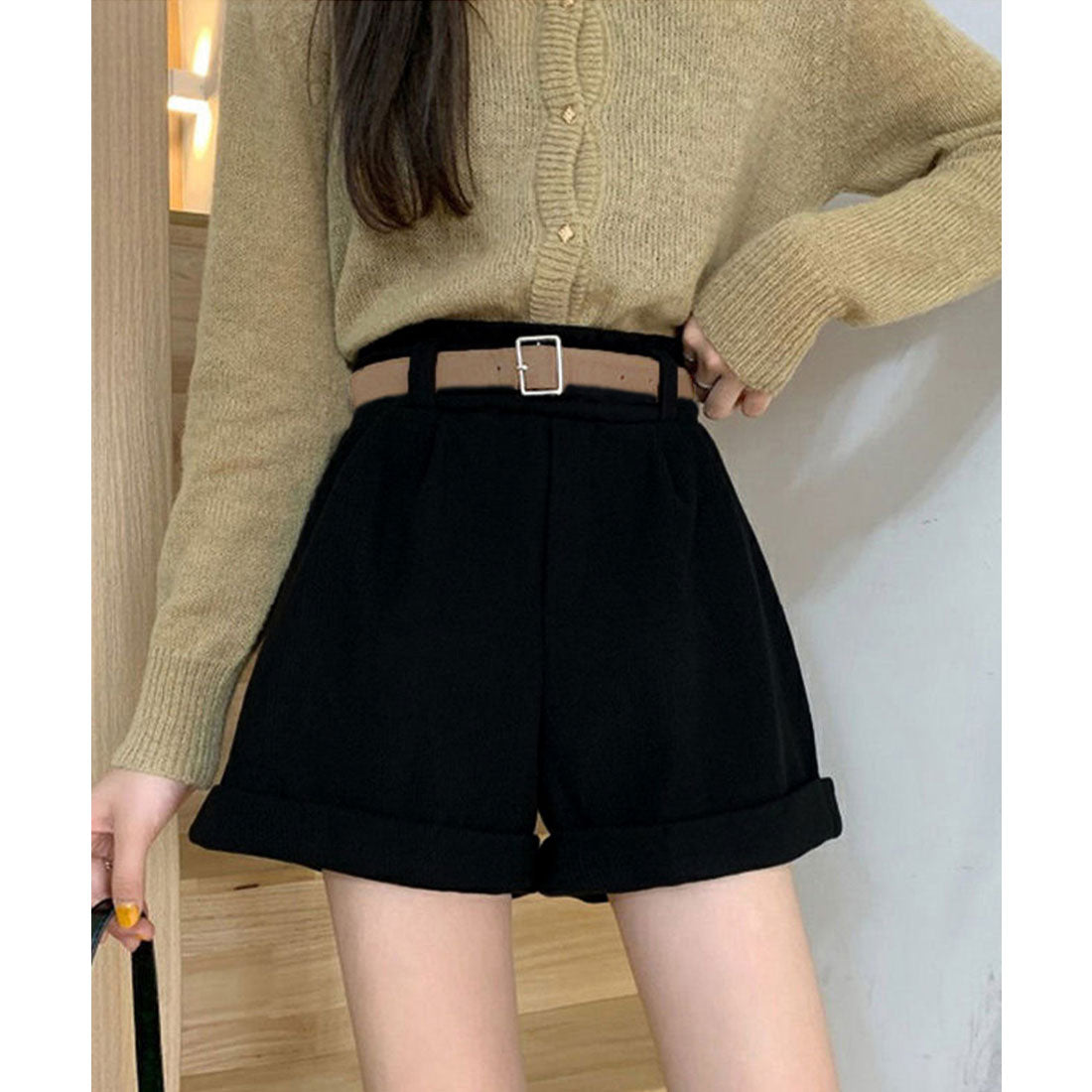 ミニミニストア miniministore ベルト付き ショートパンツ コーデュロイ （ブラック） ブラック