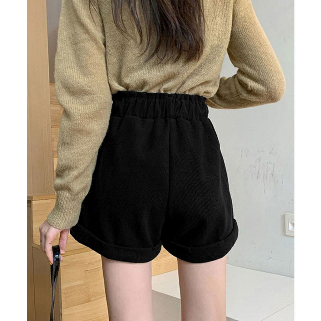 ミニミニストア miniministore ベルト付き ショートパンツ コーデュロイ （ブラック） ブラック