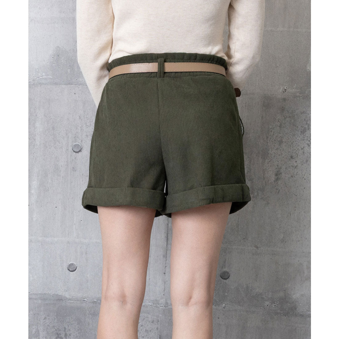 ミニミニストア miniministore ベルト付き ショートパンツ コーデュロイ （ブラック） ブラック