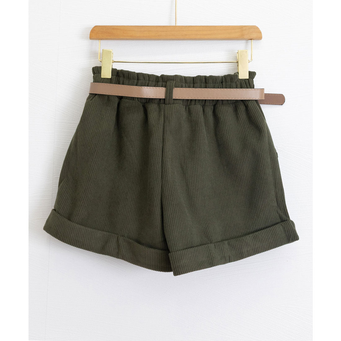 ミニミニストア miniministore ベルト付き ショートパンツ コーデュロイ （ブラック） ブラック