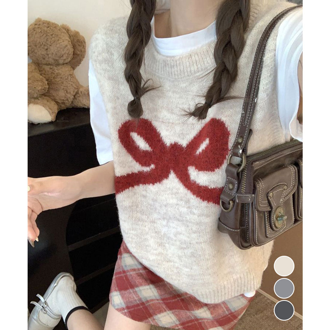 ミニミニストア miniministore ニットベスト レディース ニットジレ （ライトベージュ） ライトベージュ