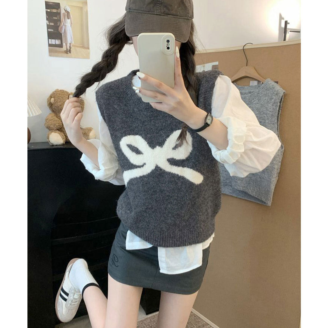 ミニミニストア miniministore ニットベスト レディース ニットジレ （ライトベージュ） ライトベージュ